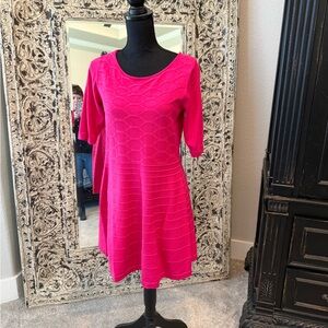 Eliza J Vibrant Pink Textured Dress